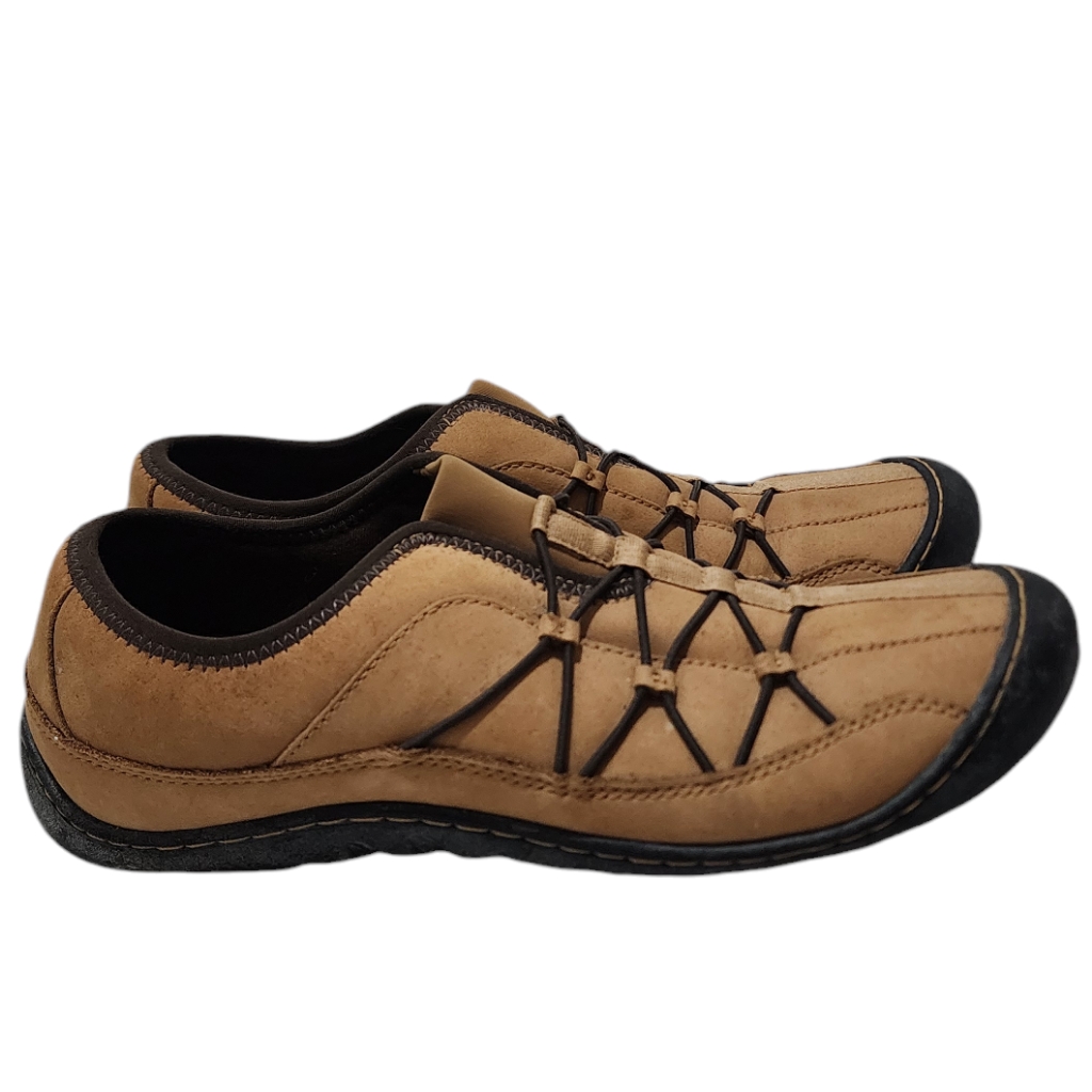 Clarks Springers Brown Nubuck Leather Slip On Loafers Size 8